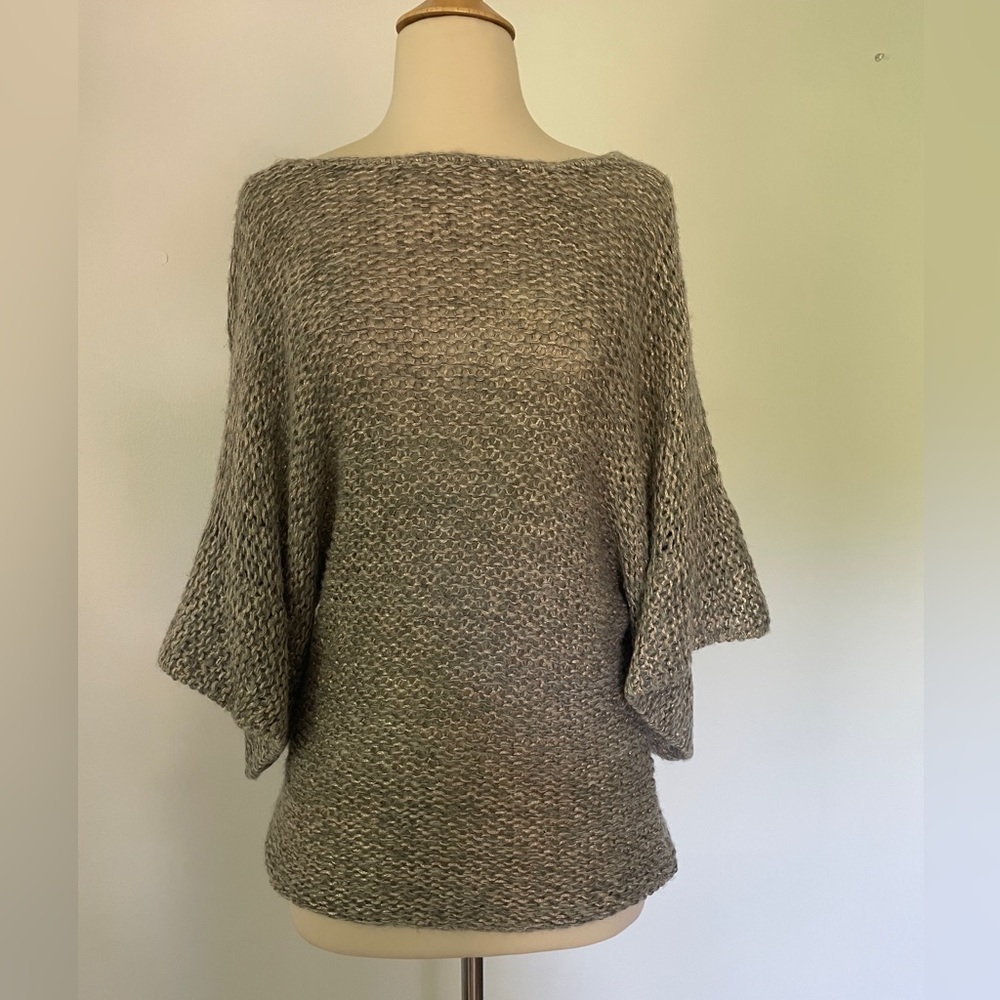Theory Wool And Angora Blend Wide Bat Sleeves Knitted Sweater Size Small